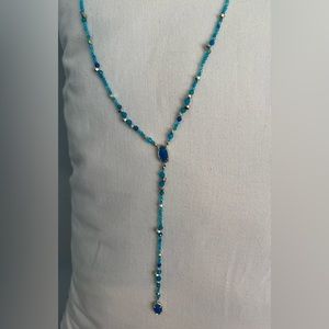 Kendra Scott Turquoise and Silver Bethany Y - Necklace